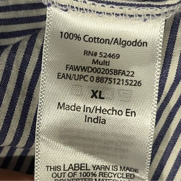 Free Assembly Striped Button-Up casual Dress with Waist Tie size extra large - Picture 13 of 15